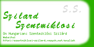 szilard szentmiklosi business card