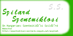 szilard szentmiklosi business card